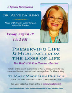 Dr. Alveda King – Niece of Dr. Martin Luther King, JR. & Pro-Life Speaker