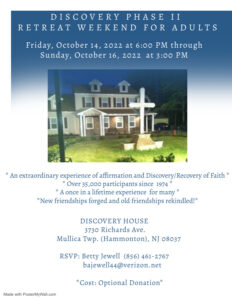 Discovery Phase II Retreat Weekend 10/14/2022-10/16/2022